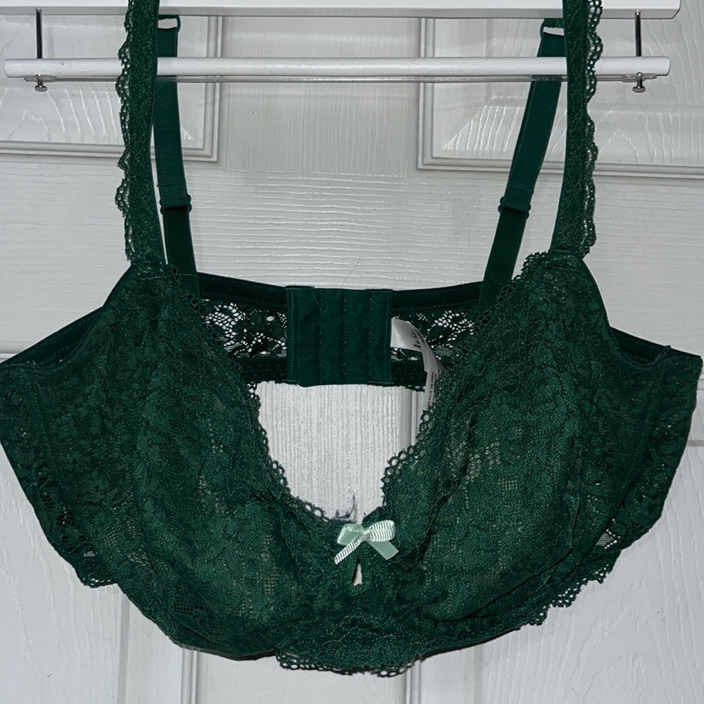 Emerald Green Gillian & O’Malley lace balconette bra 40D